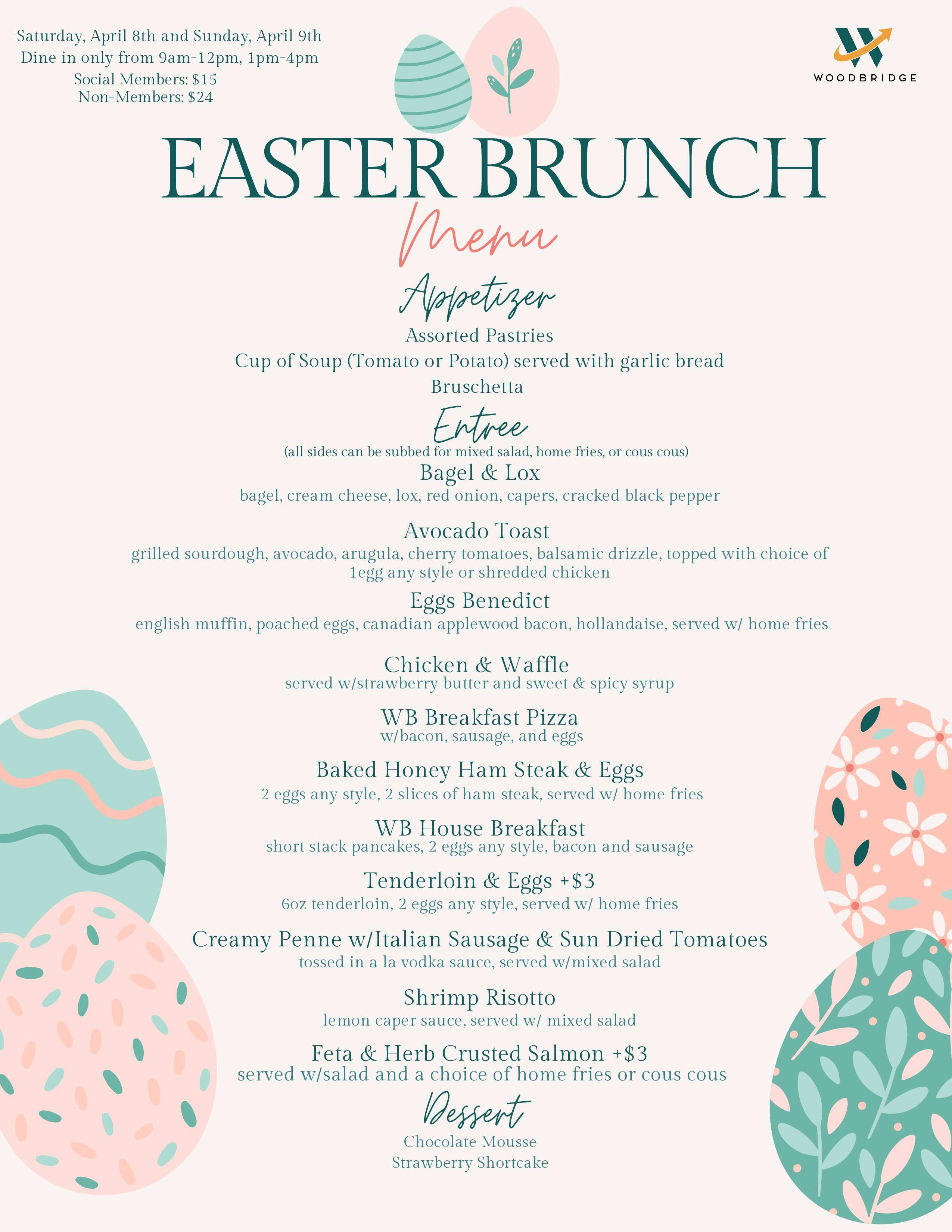 Easter Brunch Menu